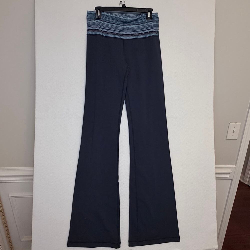 Lululemon Womens 8 Tall Groove Pants Navy Blue Flare Yoga 34 Inch Fall